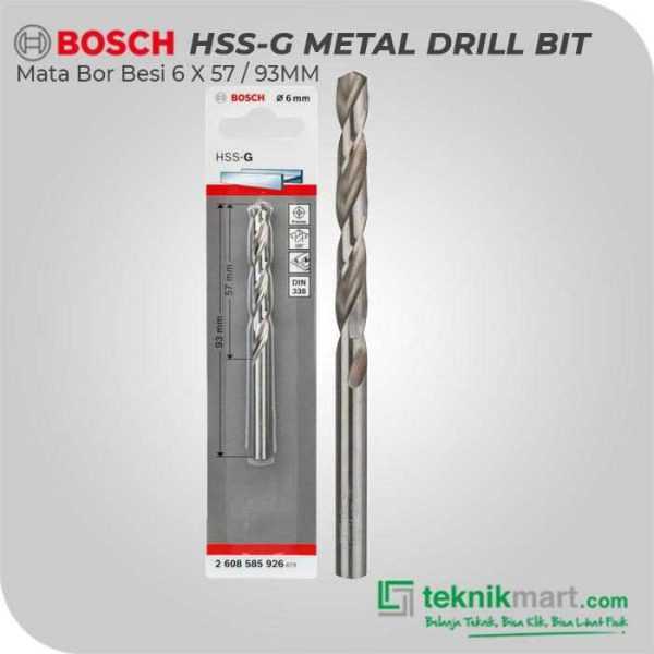 BOSCH HSS-G METAL DRILL BIT 6 X 57 / 93 MM