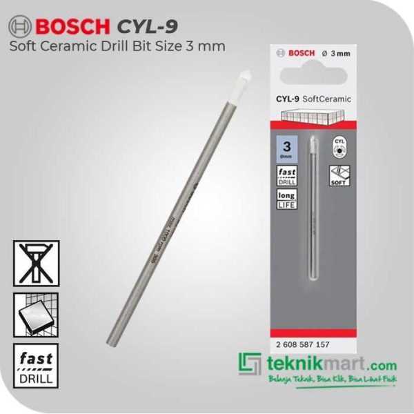 BOSCH CYL-9 SOFT CERAMIC TILE DRILL BIT 3X70MM