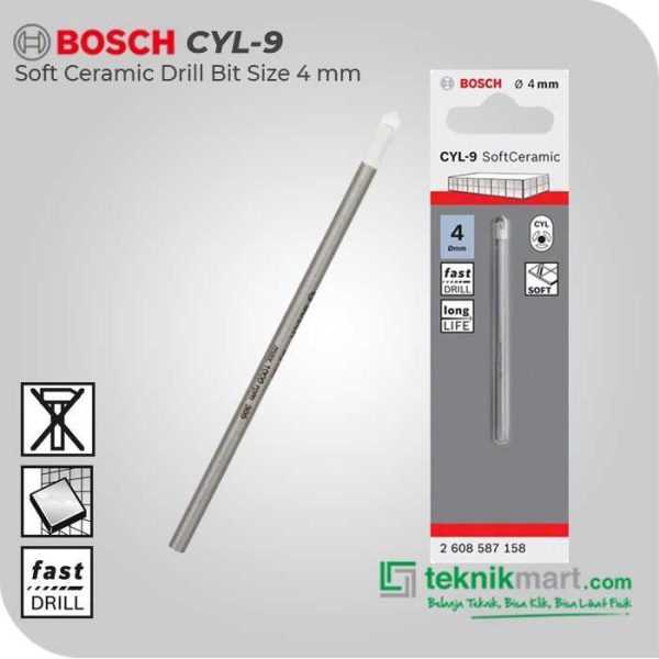 BOSCH CYL-9 SOFT CERAMIC TILE DRILL BIT 4X70MM