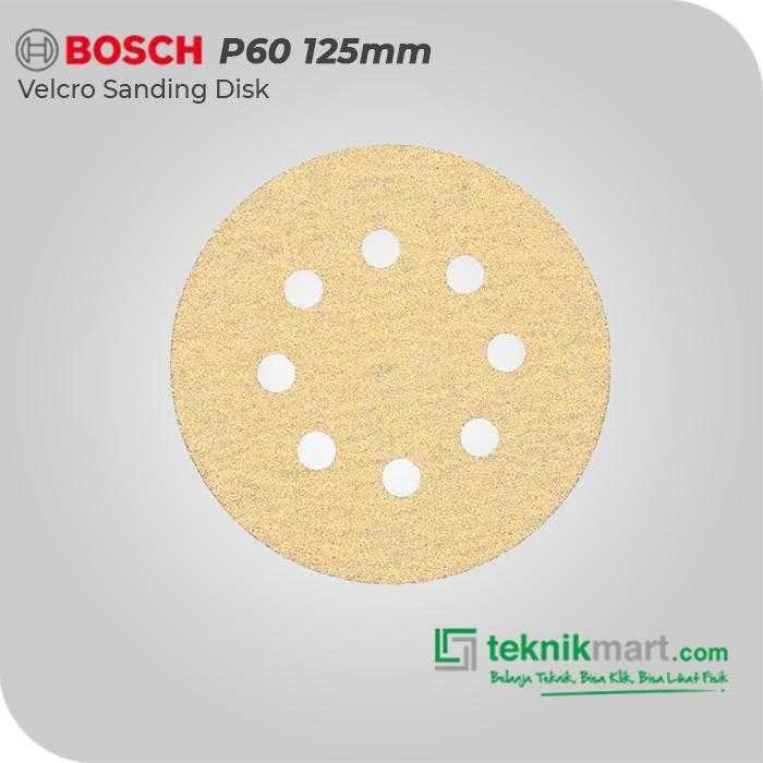 BOSCH P60 VELCRO SANDING DISC 8 HOLES 125MM
