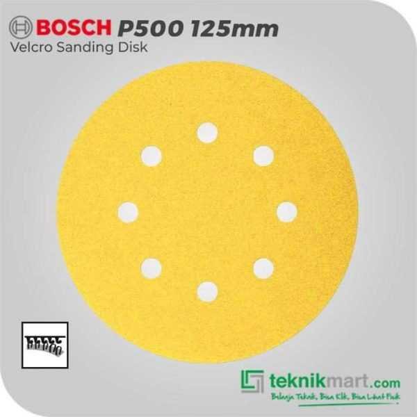 BOSCH P500 VELCRO SANDING DISC 8 HOLES 125MM