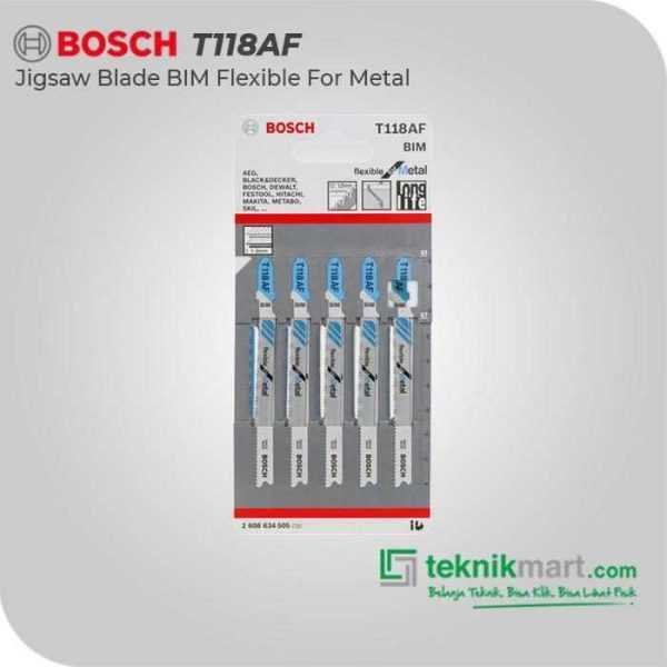 BOSCH T 118 AF JIGSAW BLADE FLEXIBLE FOR METAL SHEET 92MM (5 PCS)