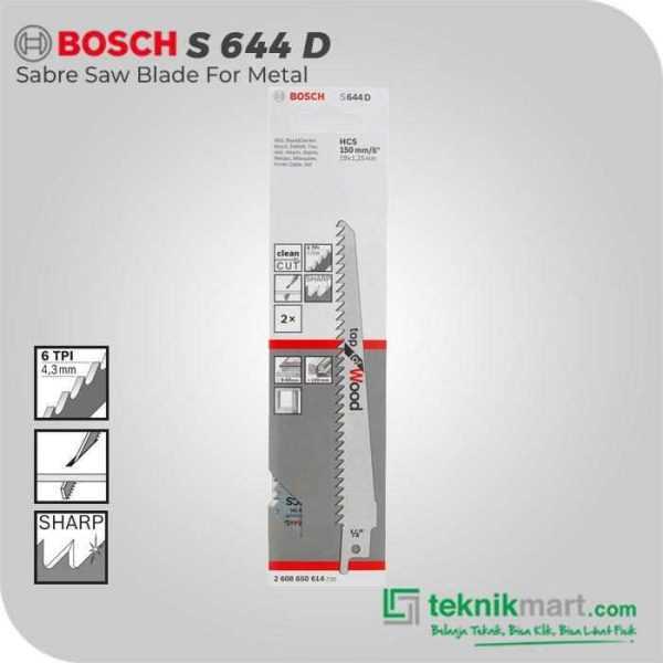 BOSCH S 644 D SABRE SAW BLADE TOP FOR WOOD 150MM / 6" (2 PCS)