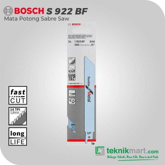BOSCH S 922 BF SABRE SAW BLADE FLEXIBLE FOR METAL 200MM / 8" (2 PCS)