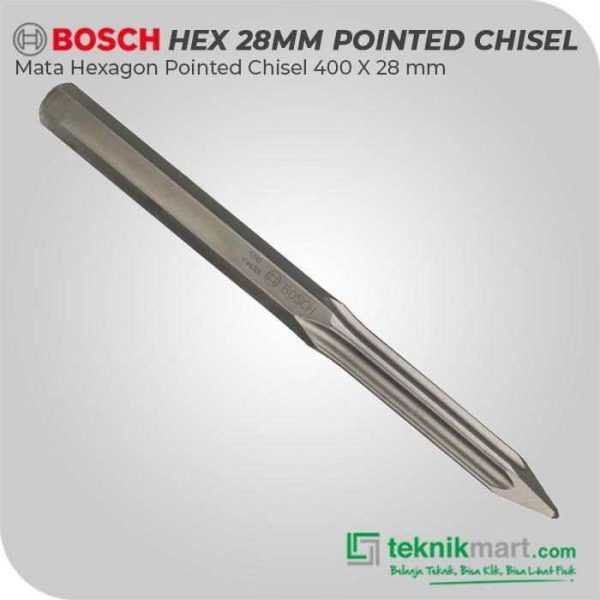BOSCH HEX 28MM POINTED CHISELS 400MM FOR BREAKER