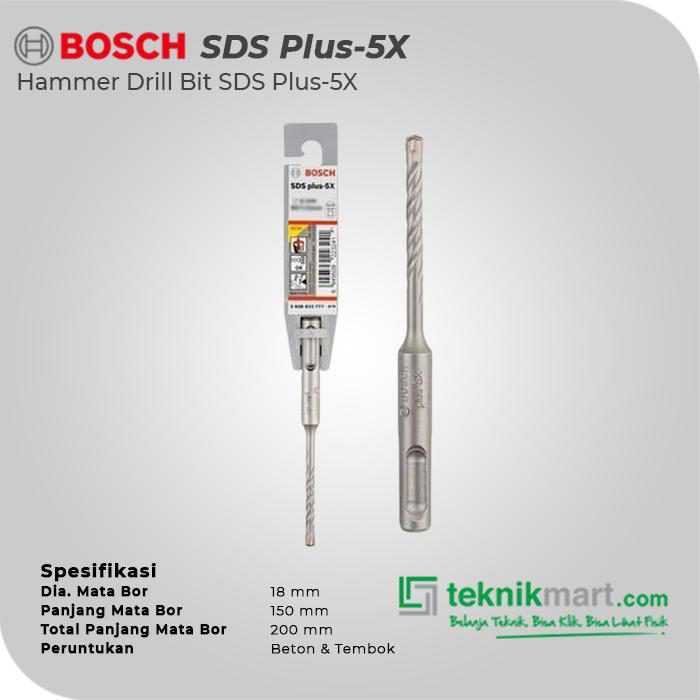BOSCH SDS PLUS-5X HAMMER DRILL BIT 18X150X200MM - Image 2