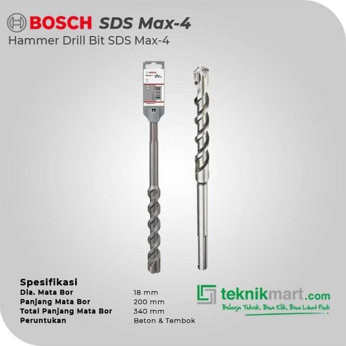 BOSCH SDS MAX-4 HAMMER DRILL BIT 18X200X340MM - Image 2