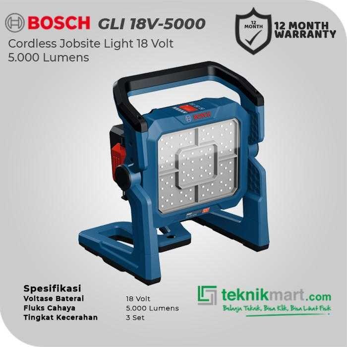 BOSCH GLI 18V-5000 CORDLESS JOBSITE LIGHT 18V 5.000LUMENS (UNIT ONLY) - Image 2