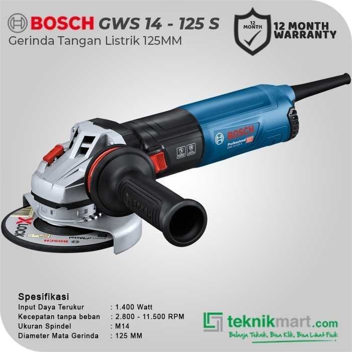 BOSCH GWS 14-125 S SMALL ANGLE GRINDER WITH VARIABLE SPEED 1400WATT 125MM / 5 INCH - Image 2