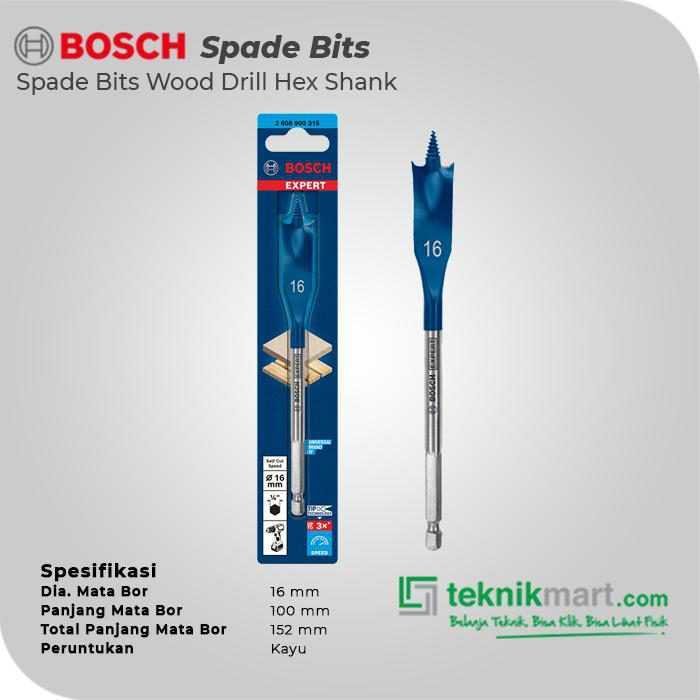 BOSCH SPADE BITS (SELF CUT SPEED) WOOD DRILL BITS 16X152MM HEX SHANK - Image 2