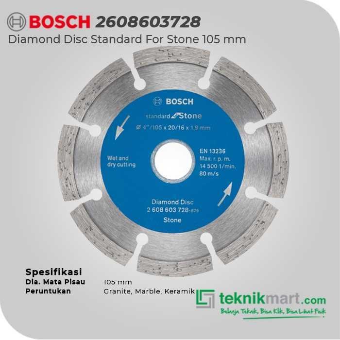 BOSCH DIAMOND CUTTING DISC STANDARD FOR MARBLE / GRANITE 105X20/16X1,7X8MM - Image 2