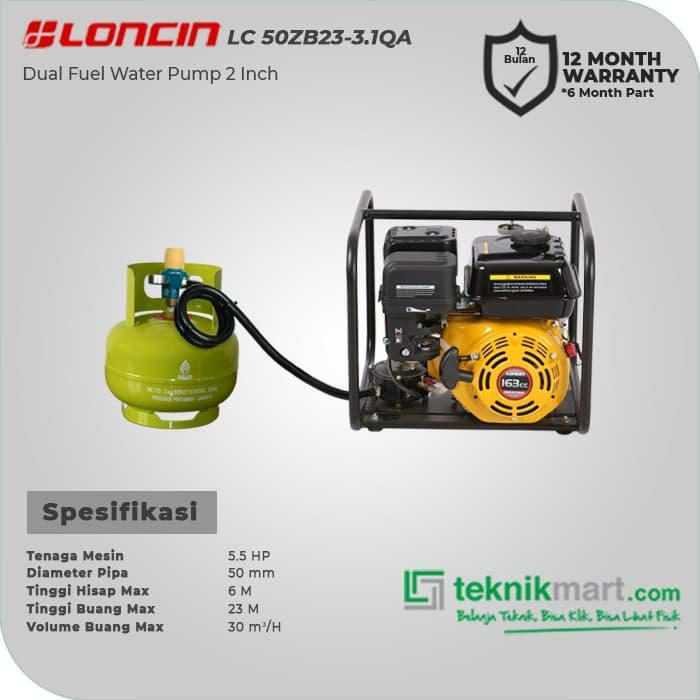 LONCIN LC50ZB23-3.1QA DUAL FUEL WATER PUMP 2" G160 - Image 2