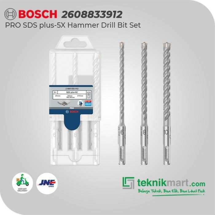 BOSCH SDS PLUS-5X HAMMER BITS 3PCS 6/8/10MM X 160MM - Image 2