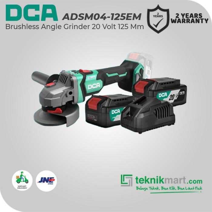 DCA ADSM04-125EM BRUSHLESS ANGLE GRINDER 20V 125MM (2X BATT 4.0AH, 1X CHARGER) - Image 3