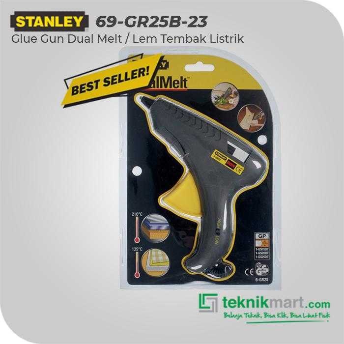 STANLEY 69-GR25B-23 GLUE GUN TRIGGER FEED DUAL MELT 80WATT 100-240VOLT ROUND PIN