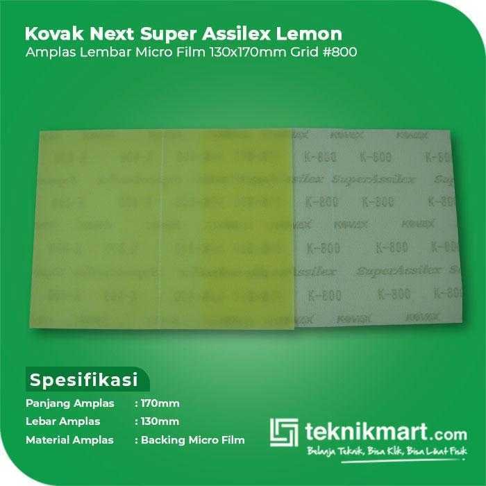 KOVAX SUPER ASSILEX LEMON AMPLAS SHEET KERTAS GRID #800 130X170MM - Image 2