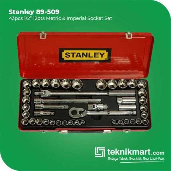 STANLEY 89-509 SOCKET SET SQ 1/2" 12PTS METRIC & IMPERIAL 43 PCS