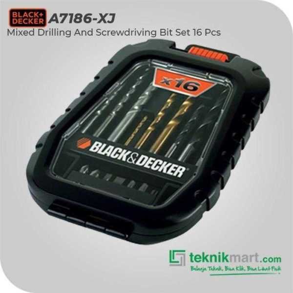 BLACK AND DECKER A7186 MIXED DRILLING & SCREWDRIVING BIT SET 16PCS