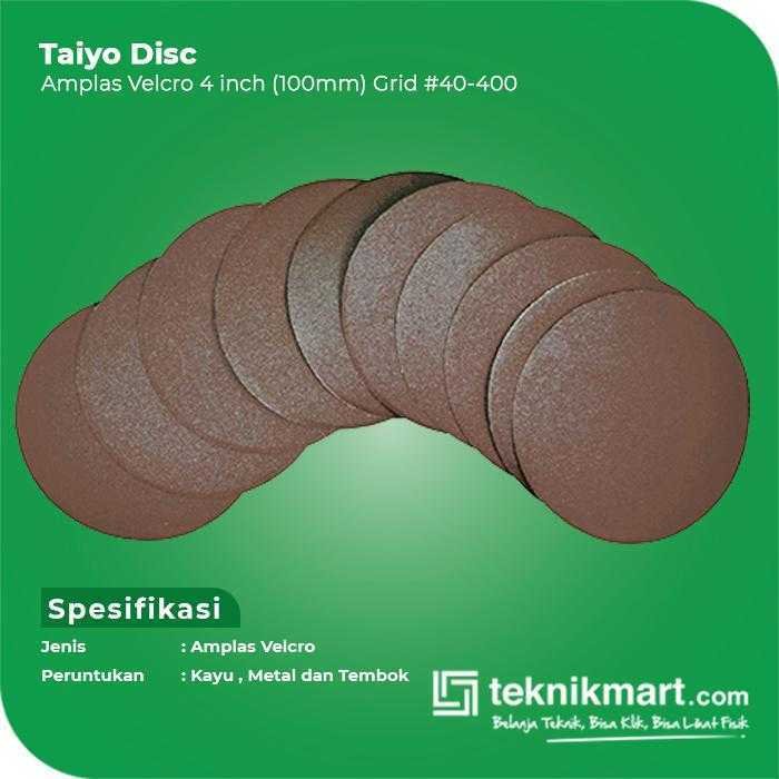 TAIYO AMPLAS DISC VELCRO GRID #320 4 INCH RED COLOUR - Image 2