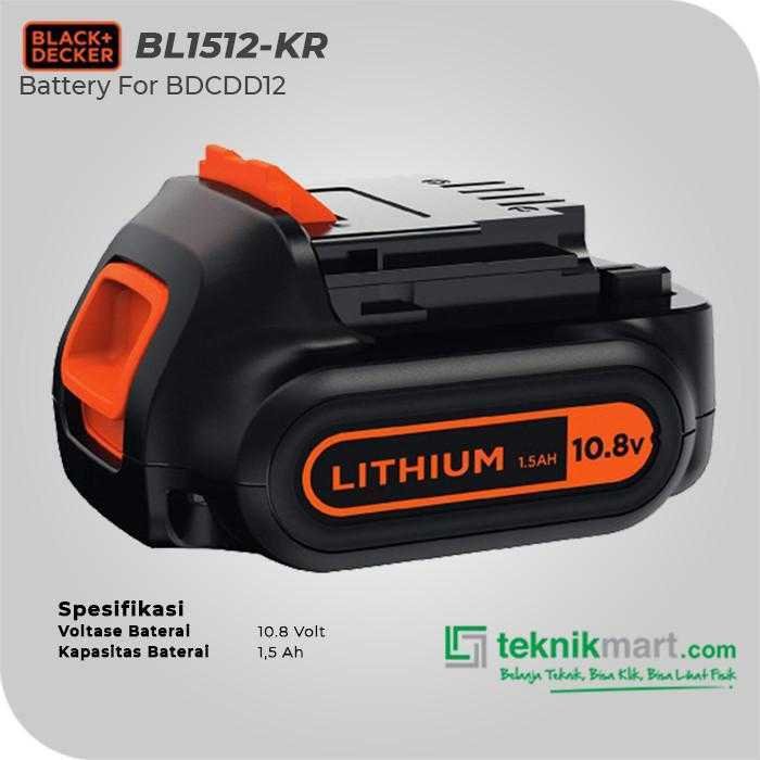 BLACK AND DECKER BL1512 BATTERY LITHIUM 10.8VOLT 1.5AH FOR BDCDD12 - Image 2