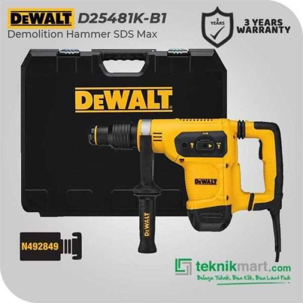 DEWALT D25481K DEMOLITION HAMMER SDS MAX 1010WATT 40MM 3MODE 5KG