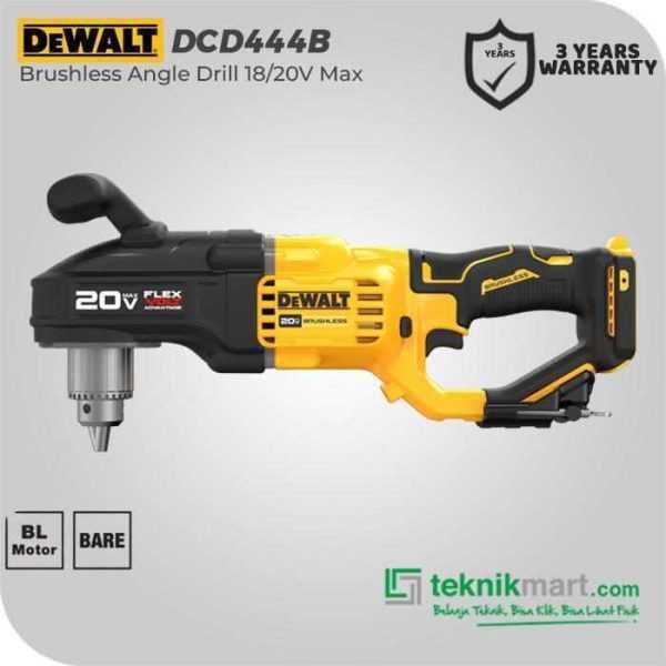 DEWALT DCD444B BRUSHLESS ANGLE DRILL 20V MAX E-CLUCTH 13MM (UNIT ONLY)