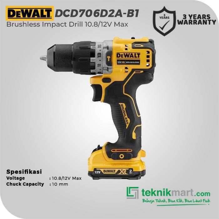 DEWALT DCD706D2A BRUSHLESS IMPACT DRILL 12V 13MM (2X BATTERY 2.0AH, 1X CHARGER, 1X KOTAK ALAT) - Image 2