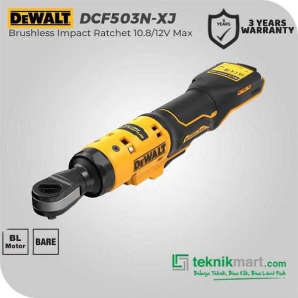 DEWALT DCF503N BRUSHLESS IMPACT RATCHET 12V SQ 3/8" TORSI 81 NM (UNIT ONLY)