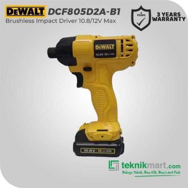 DEWALT DCF805D2A BRUSHLESS IMPACT DRIVER 12V MAX HEX 1/4" 107NM (2X 2.0AH LI-ION)