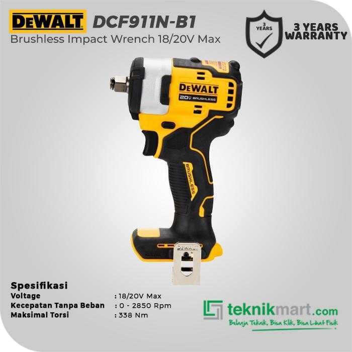DEWALT DCF911N BRUSHLESS IMPACT WRENCH 20V MAX SQ 1/2" 338NM (UNIT ONLY) - Image 3