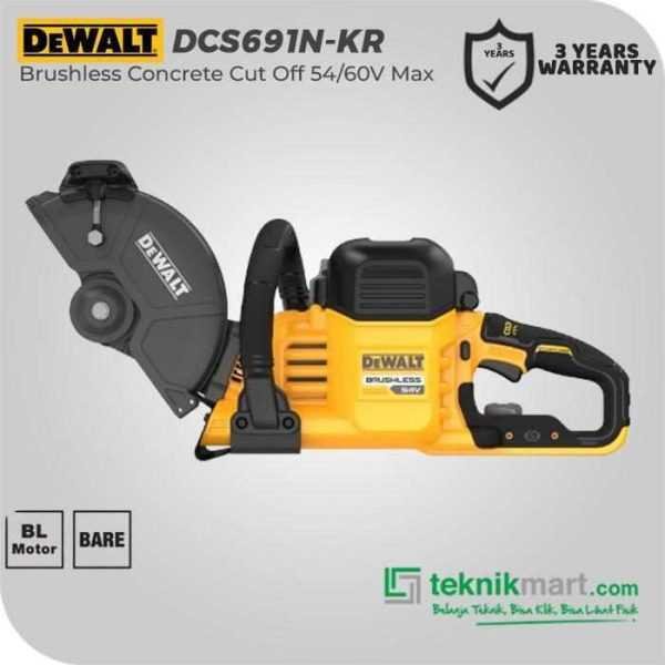 DEWALT DCS691N BRUSHLESS CONCRETE CUT-OFF 60V 6.600 RPM DIA. 230MM (UNIT ONLY)