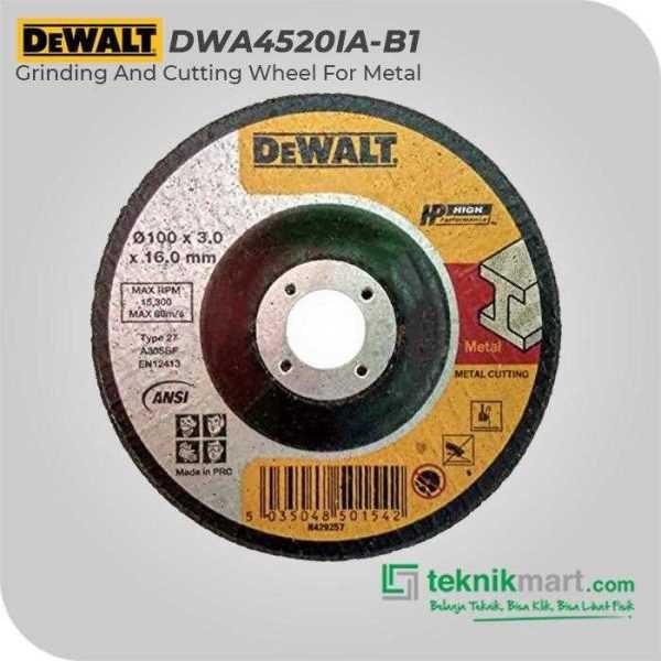 DEWALT DWA4520IA GRINDING AND CUTTING WHEEL FOR METAL 100X3X16MM