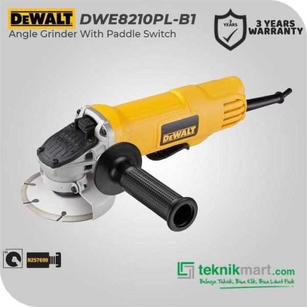 DEWALT DWE8210PL ANGLE GRINDER WITH PADDLE SWITCH 850WATT 125MM