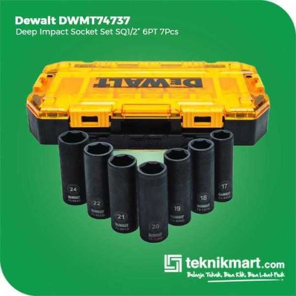 DEWALT DWMT74737 DEEP IMPACT SOCKET SET SQ 1/2" 6PT 7PCS (17-24MM) IN TOUGHBOX