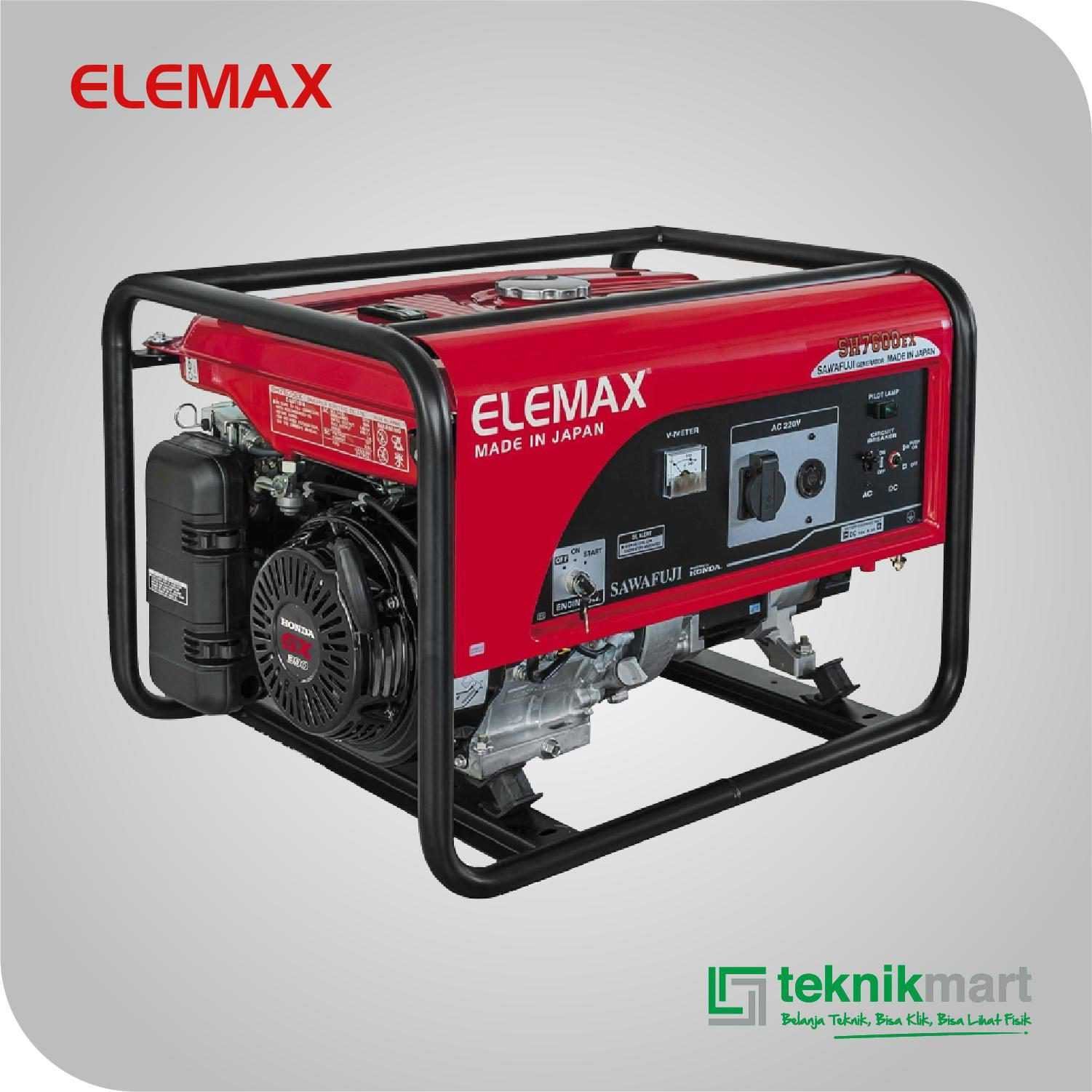 ELEMAX HONDA SH 7600 EX-RS GASOLINE STARTER GENSET 6,5KVA