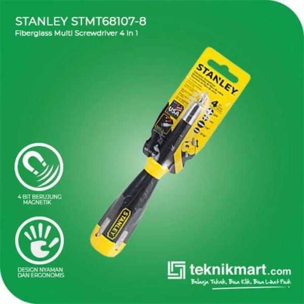 STANLEY STMT68107 FIBERGLASS SCREWDRIVER MULTI BIT 4 IN 1