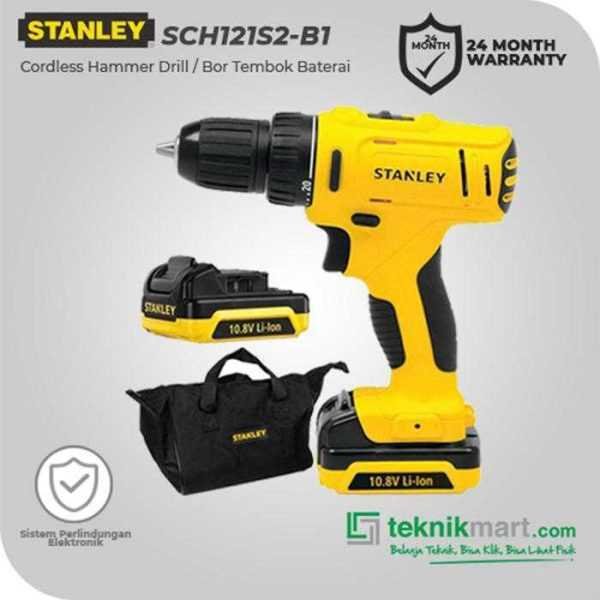 STANLEY SCH121S2 CORDLESS HAMMER DRILL 10.8V LI-ION (2x1.5AH BATTERY, CUP CHARGER, SOFT BAG)