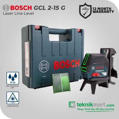 BOSCH GCL 2-15 G PROFESSIONAL COMBI LINE LASER LEVEL 2 LINES WORKING RANGE 15M (GREEN LASER)