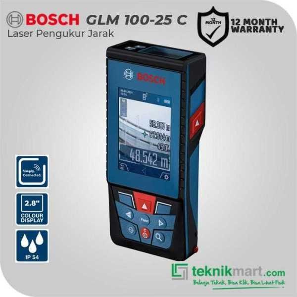BOSCH GLM 100-25 C LASER RANGE FINDER 100M WORKING RANGE WITH DIGITAL CAMERA