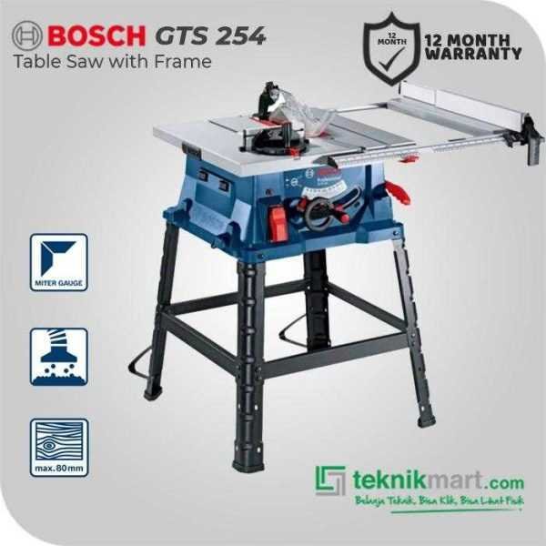 BOSCH GTS 254 TABLE SAW WITH FRAME 1800WATT 254MM 4300RPM
