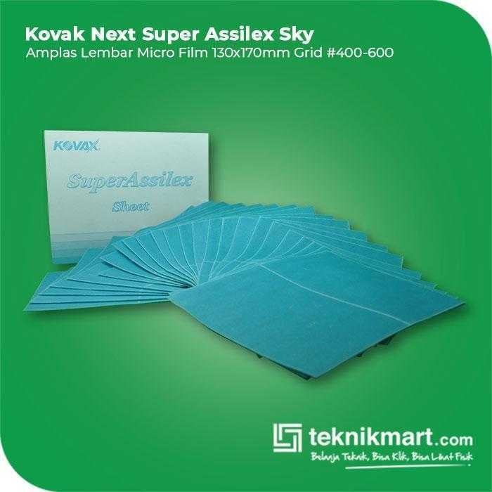 KOVAX SUPER ASSILEX BLUE SKY AMPLAS SHEET KERTAS GRID #600 130X170MM