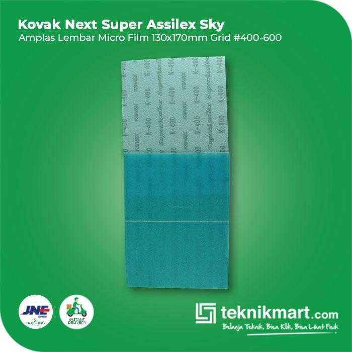 KOVAX SUPER ASSILEX BLUE SKY AMPLAS SHEET KERTAS GRID #600 130X170MM - Image 2