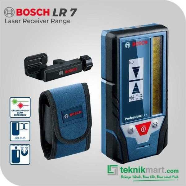BOSCH LR 7 LASER RECEIVER WORKING RANGE 5-50M, COMBI LASER (GREEN&RED) FOR GLL 2-50 CG, 3-60 XG, 3-80, 5-50 X