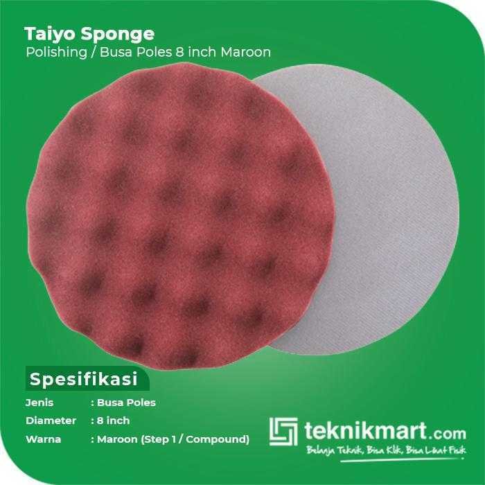 TAIYO WAFLED SPONGE POLISH MAROON 8" - Image 2