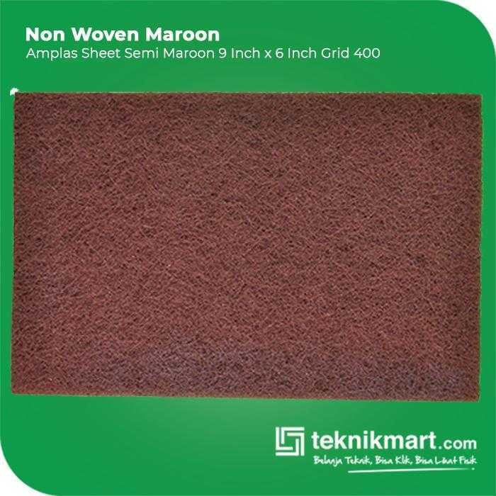 NON WOVEN MEDIUM MAROON AMPLAS SHEET BUSA GRID #400 6X9INCH (NO MERK)
