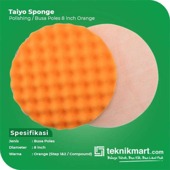 TAIYO WAFLED SPONGE POLISH ORANGE 8" - Image 2