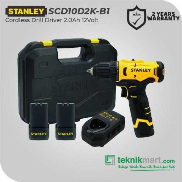 STANLEY SCD10D2K CORDLESS DRILL DRIVER 2.0 AH 12VOLT (2xBATERAI 2.0AH + 1x CHARGER 1.5A + KITBOX)