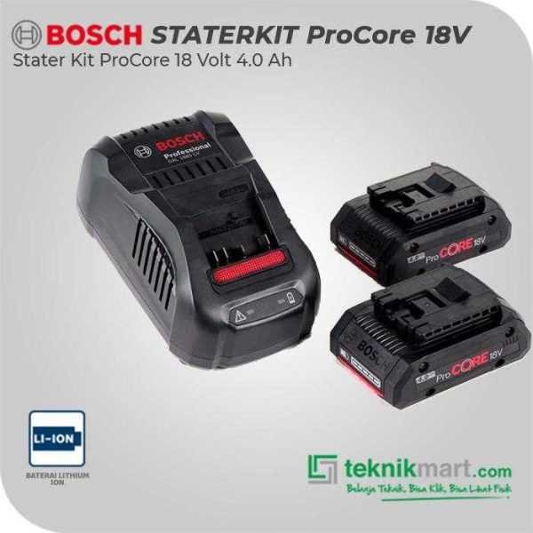 BOSCH PROCORE STATER KIT 18VOLT 4.0AH (2X GBA 18V 4.0AH, 1X GAL 1880 CV)