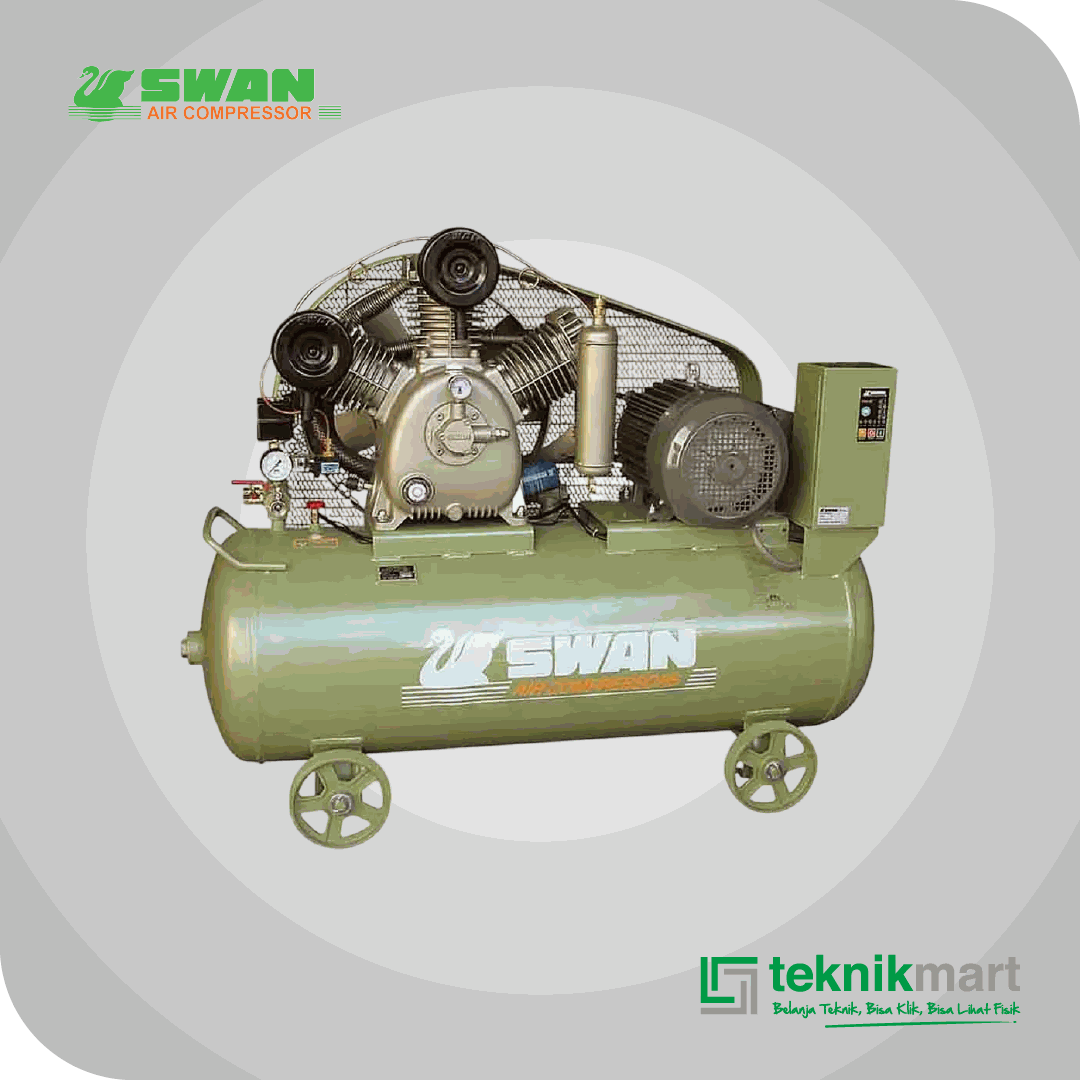 SWAN HWUM415N COMPRESSOR 15HP DUAL SYSTEM DENGAN MOTOR, AUTO & SEMI AUTO SYSTEM 300L 12BAR 11KW