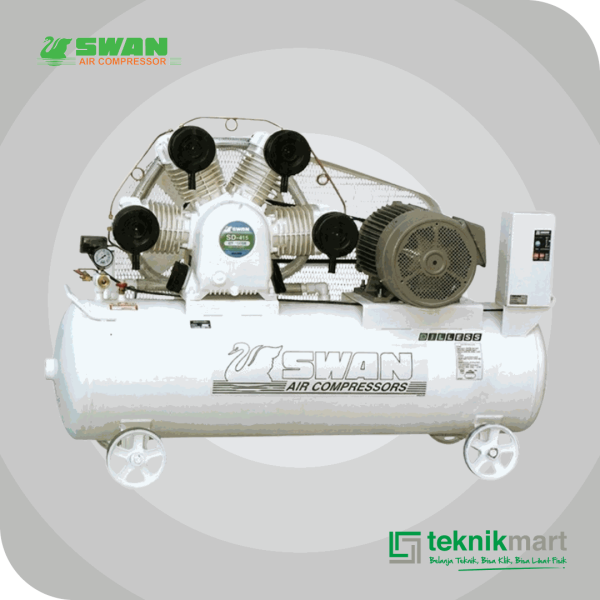 SWAN SDUM-415 COMPRESSOR 15HP OIL LESS DUAL SYSTEM DENGAN MOTOR, AUTO & SEMI AUTO SYSTEM 300L 8BAR 11KW